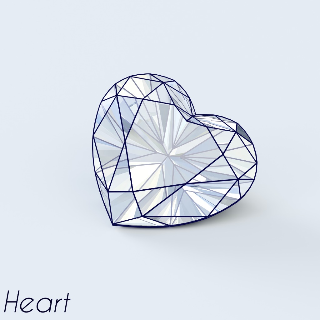 Illustration of a heart cut diamond