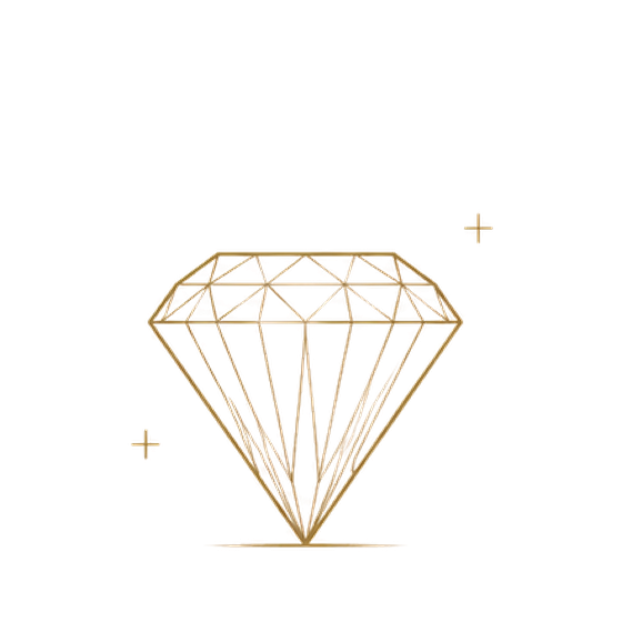 Line drawing of a cut and polished brilliant diamond