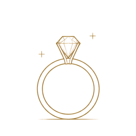 Line drawing of a diamond solitaire ring